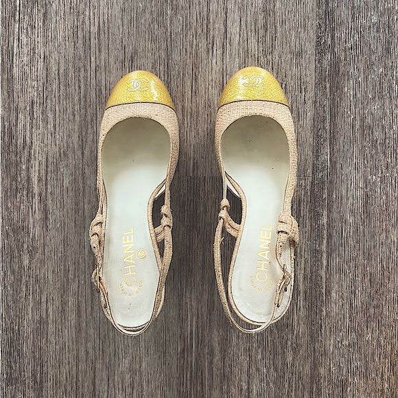 Vintage CHANEL Slingback Platform Heel Size 41 - Picture 3 of 9